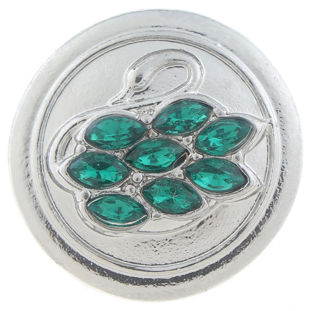 20mm snap Button plated sliver with rhinestone