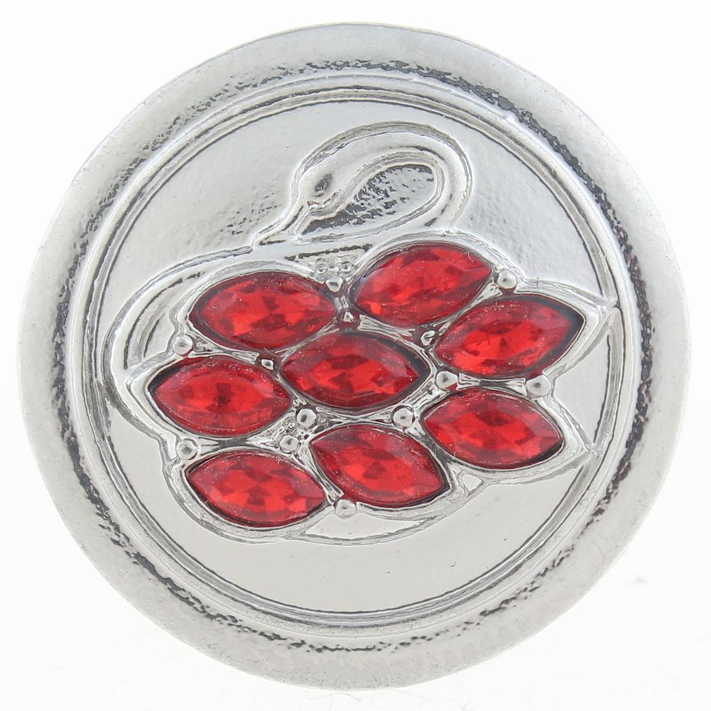 20mm snap Button plated sliver with rhinestone