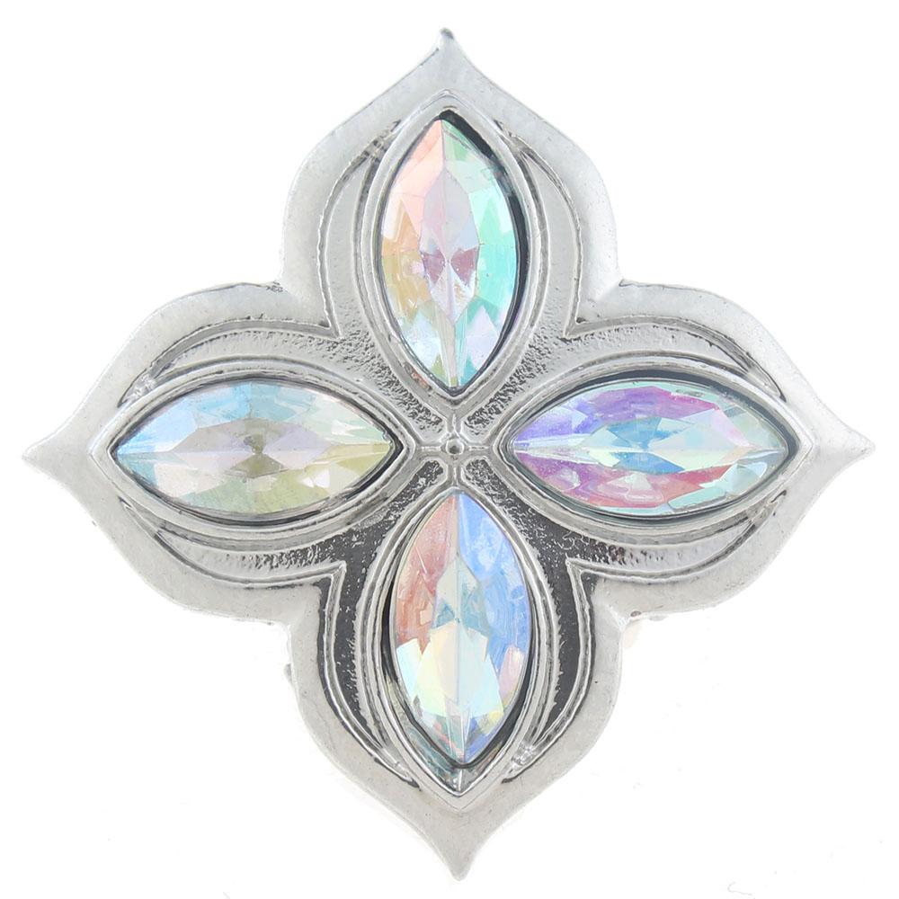 20mm snap Button plated sliver with rhinestone