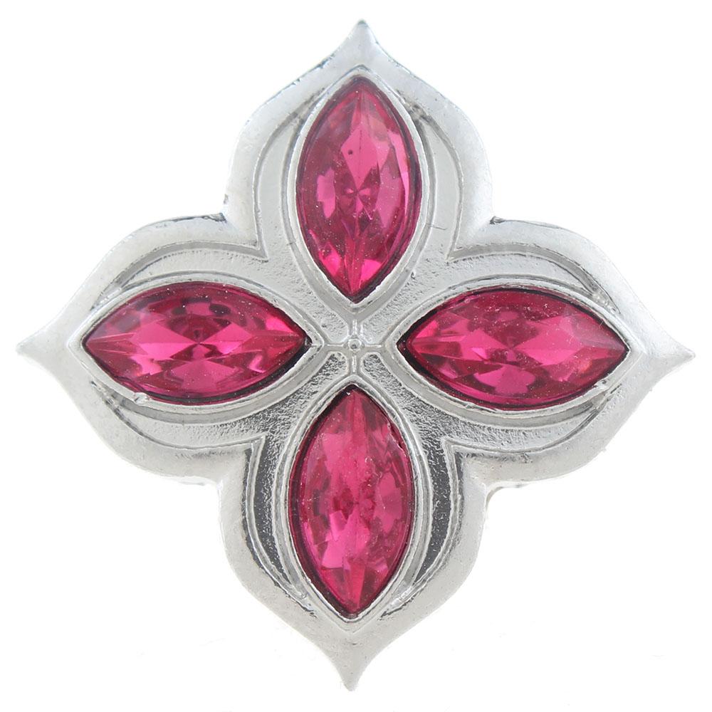 20mm snap Button plated sliver with rhinestone