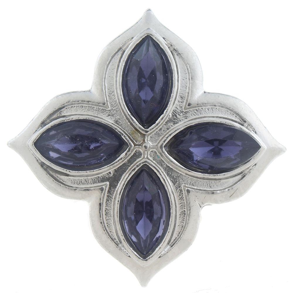 20mm snap Button plated sliver with rhinestone