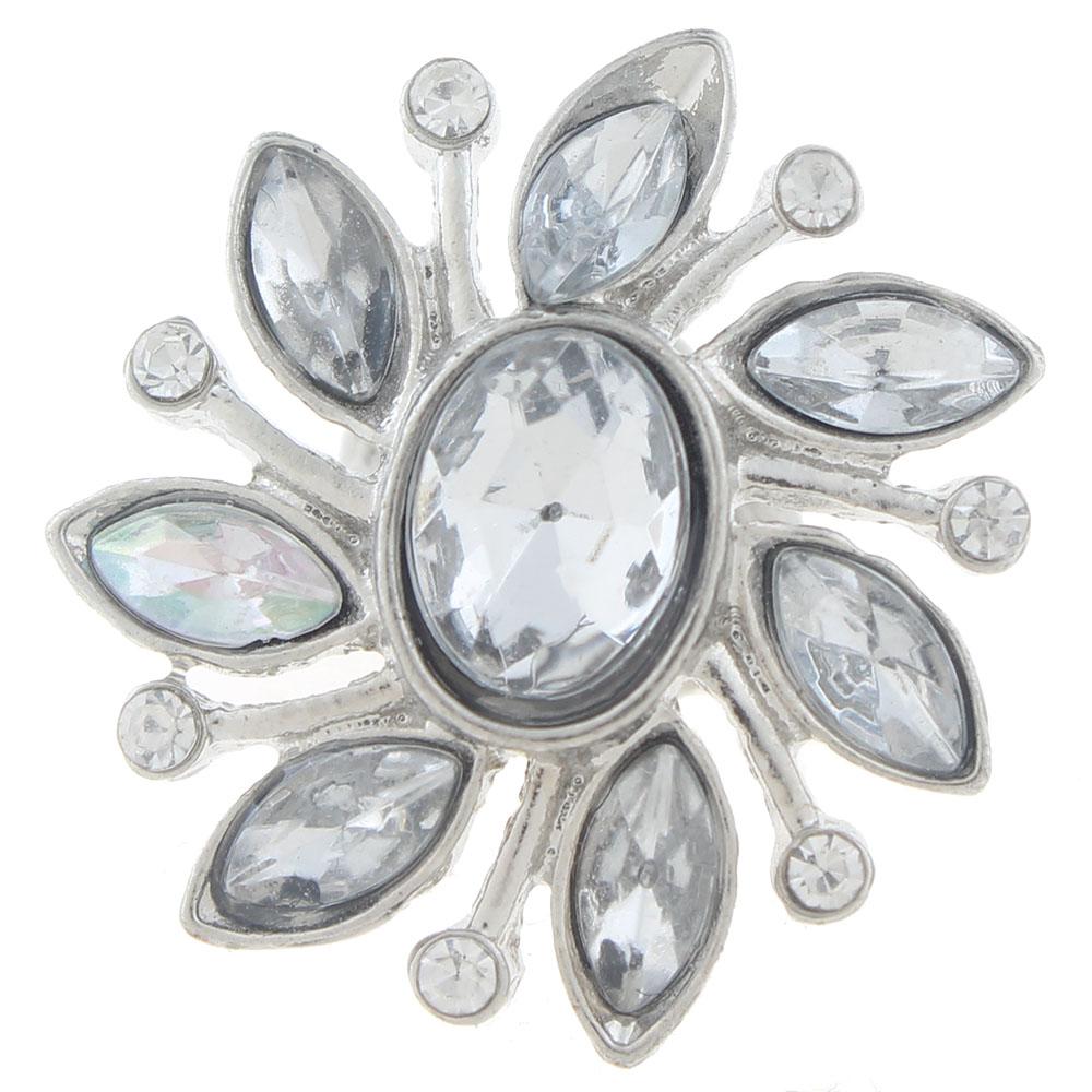 20mm snap Button plated sliver with rhinestone