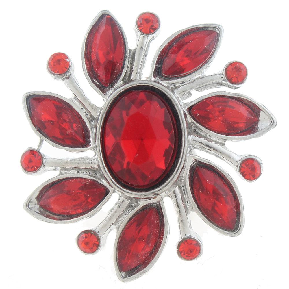 20mm snap Button plated sliver with rhinestone