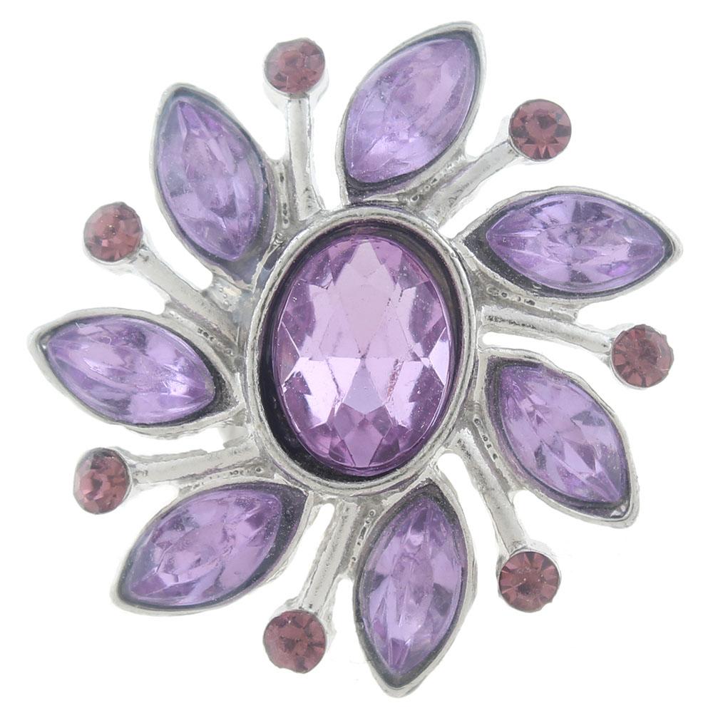 20mm snap Button plated sliver with rhinestone