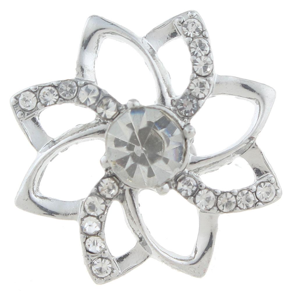 20mm snap Button plated sliver with rhinestone