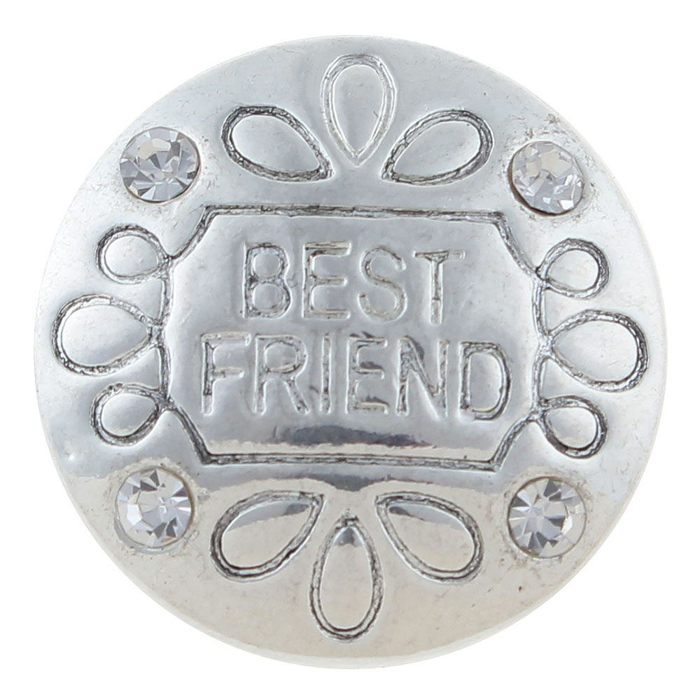 20mm snap Button plated sliver with rhinestone