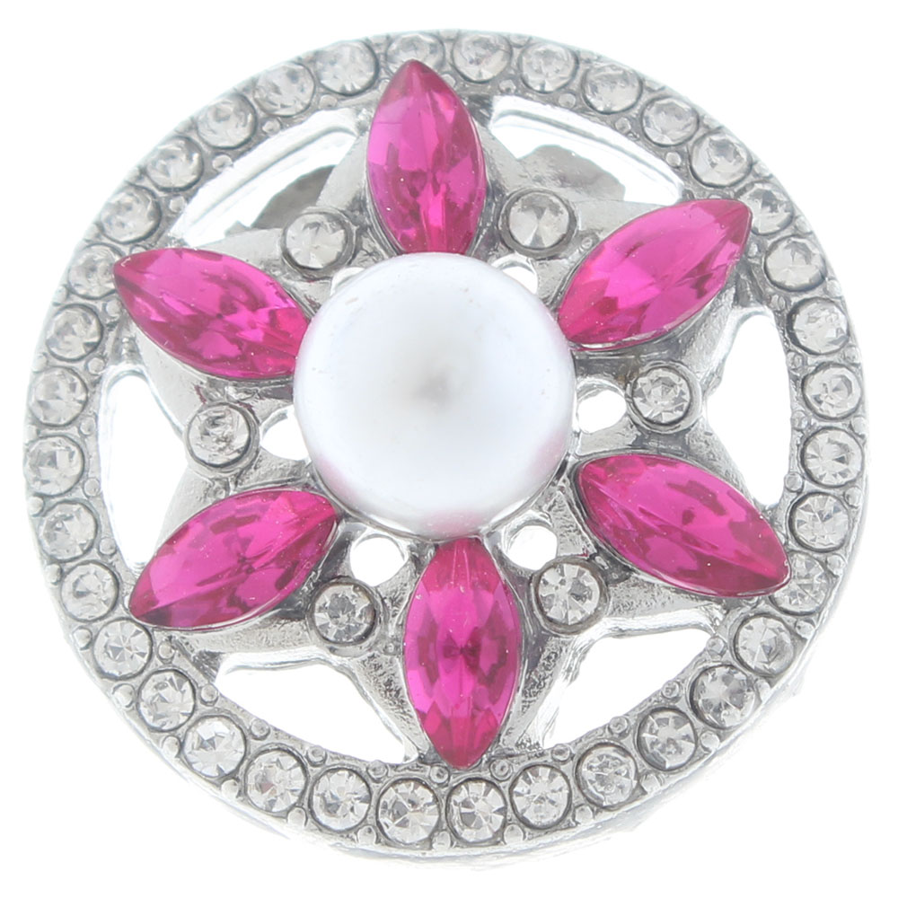 20mm snap Button plated sliver with rhinestone