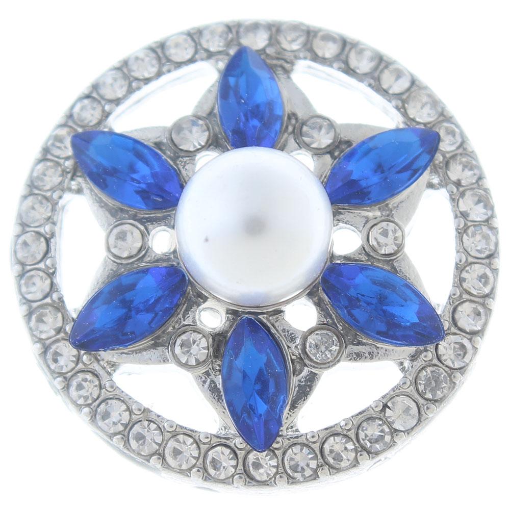 20mm snap Button plated sliver with rhinestone