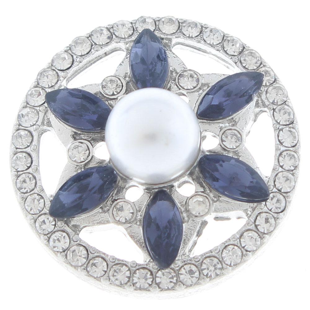 20mm snap Button plated sliver with rhinestone