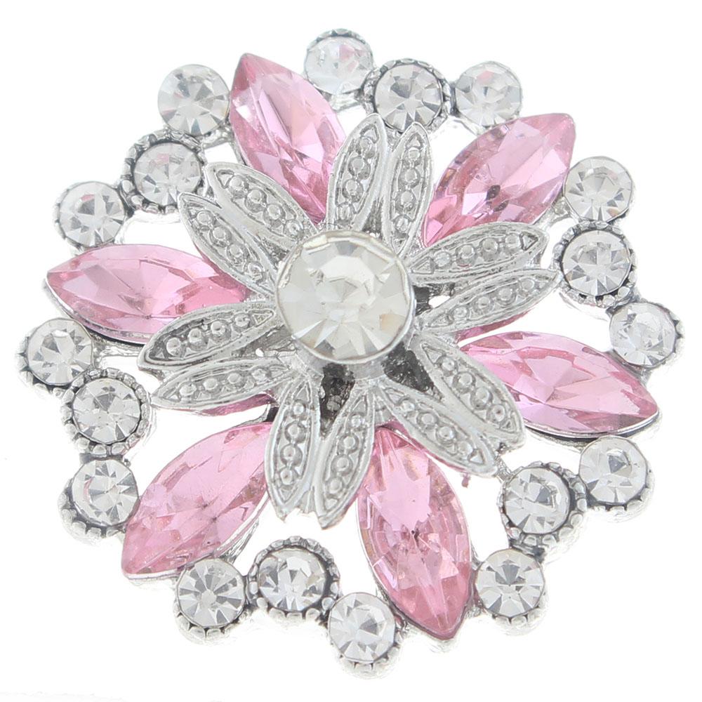 20mm snap Button plated sliver with rhinestone