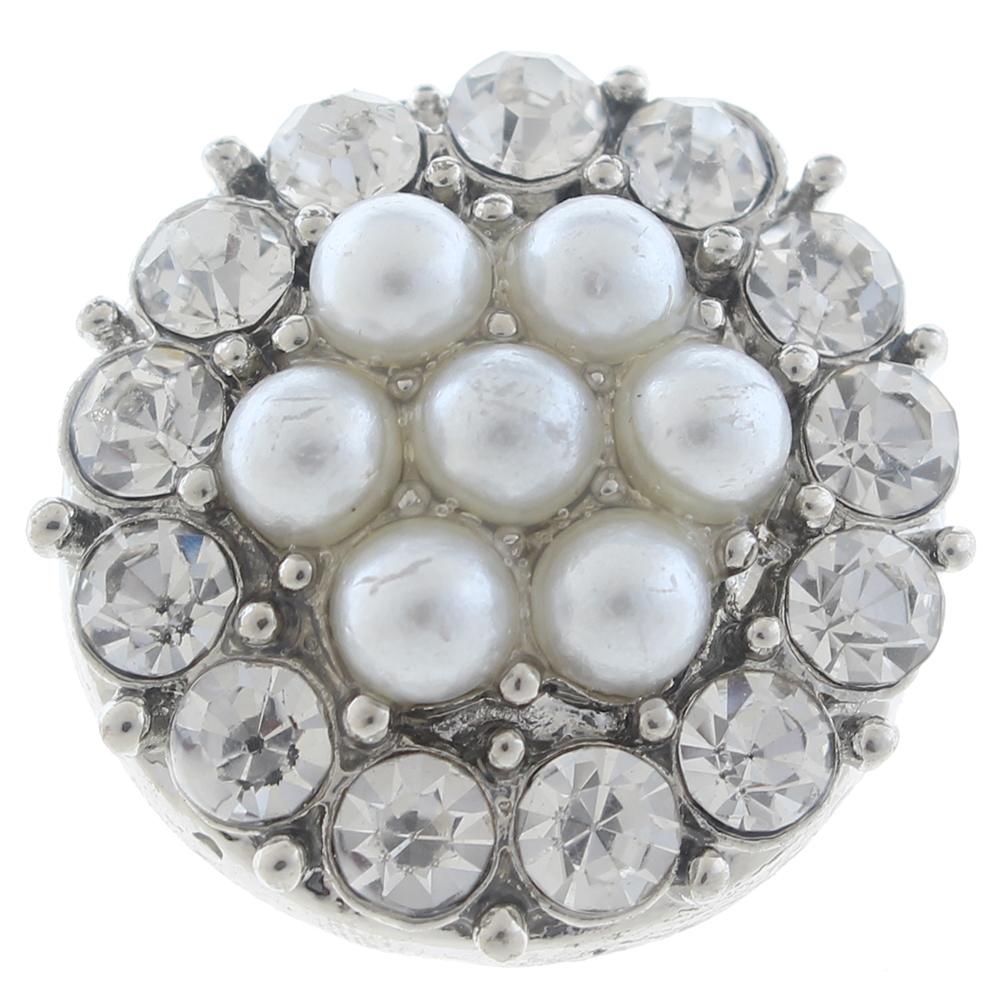 20mm snap Button plated sliver with rhinestone