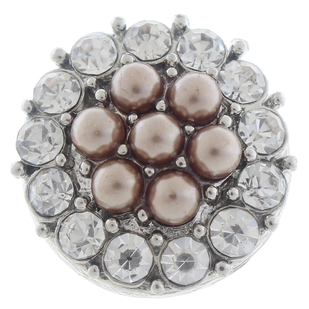 20mm snap Button plated sliver with rhinestone