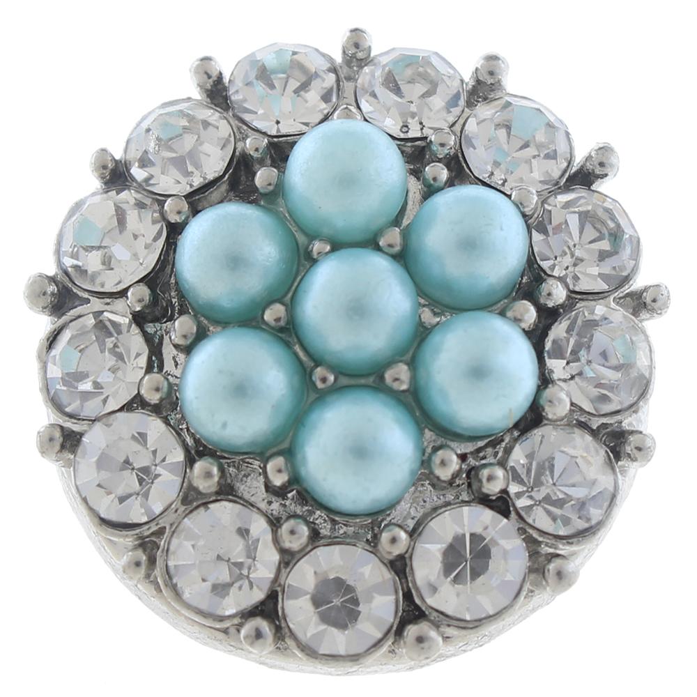 20mm snap Button plated sliver with rhinestone