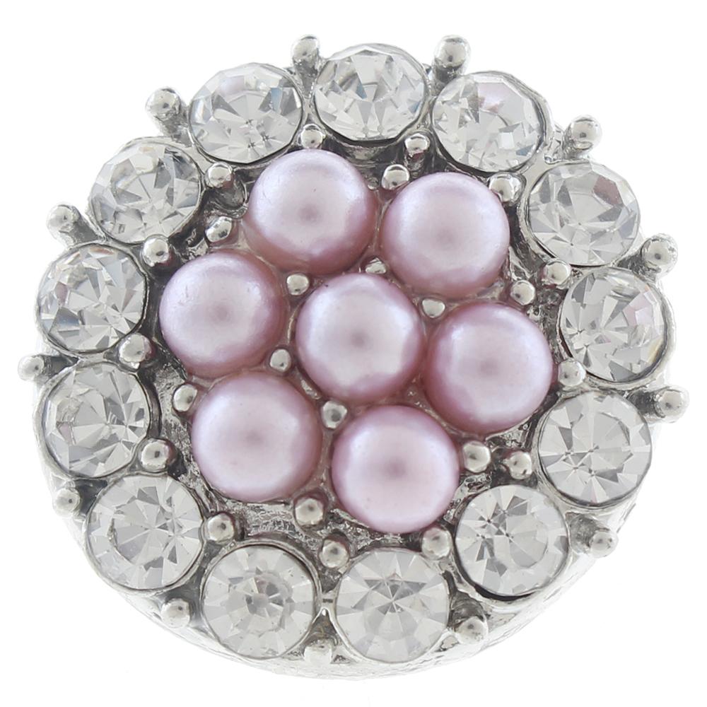 20mm snap Button plated sliver with rhinestone