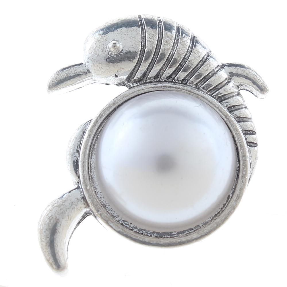 20mm snap Button plated sliver with rhinestone