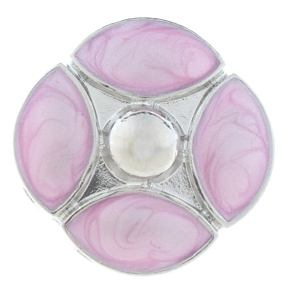 20mm snap Button plated sliver with rhinestone