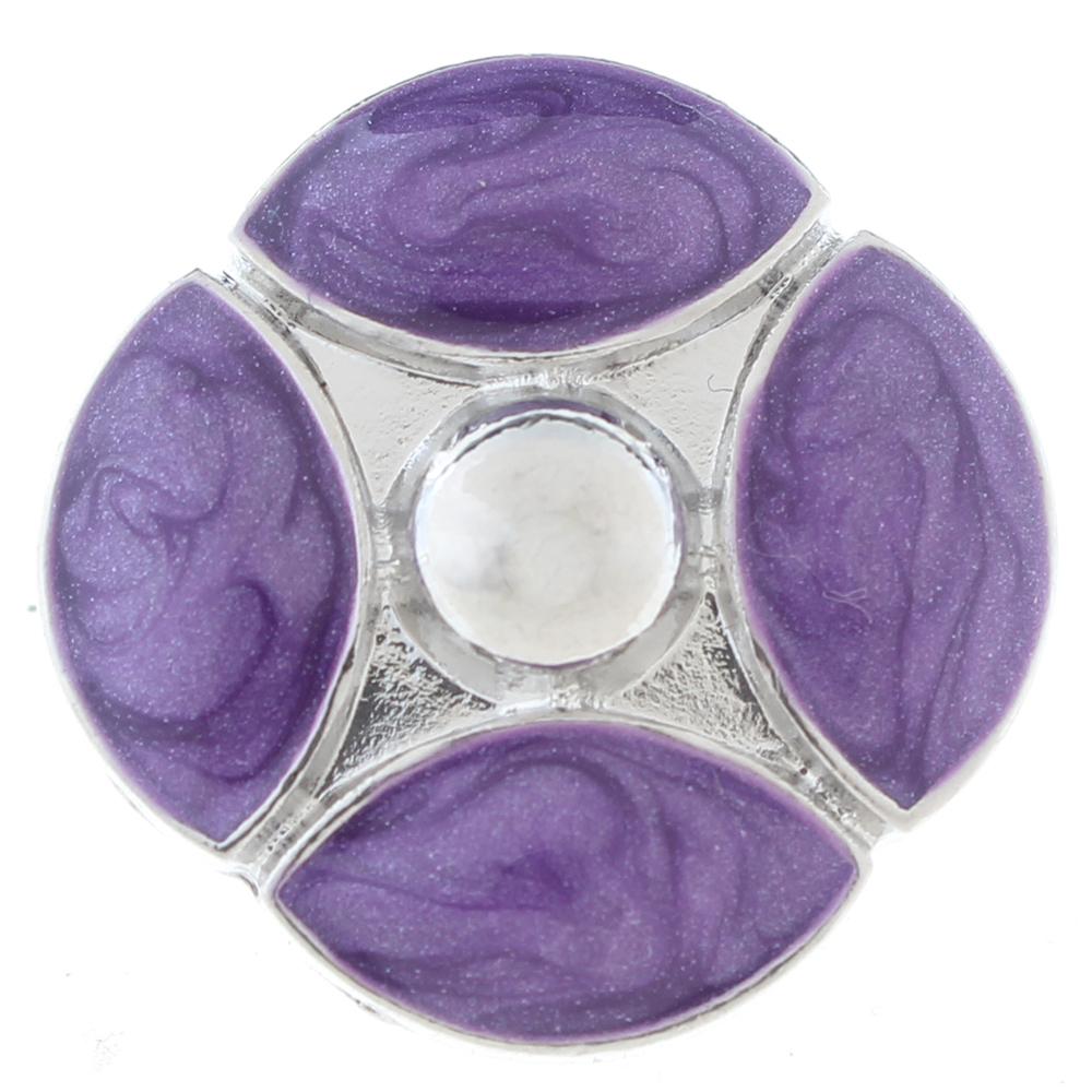 20mm snap Button plated sliver with rhinestone