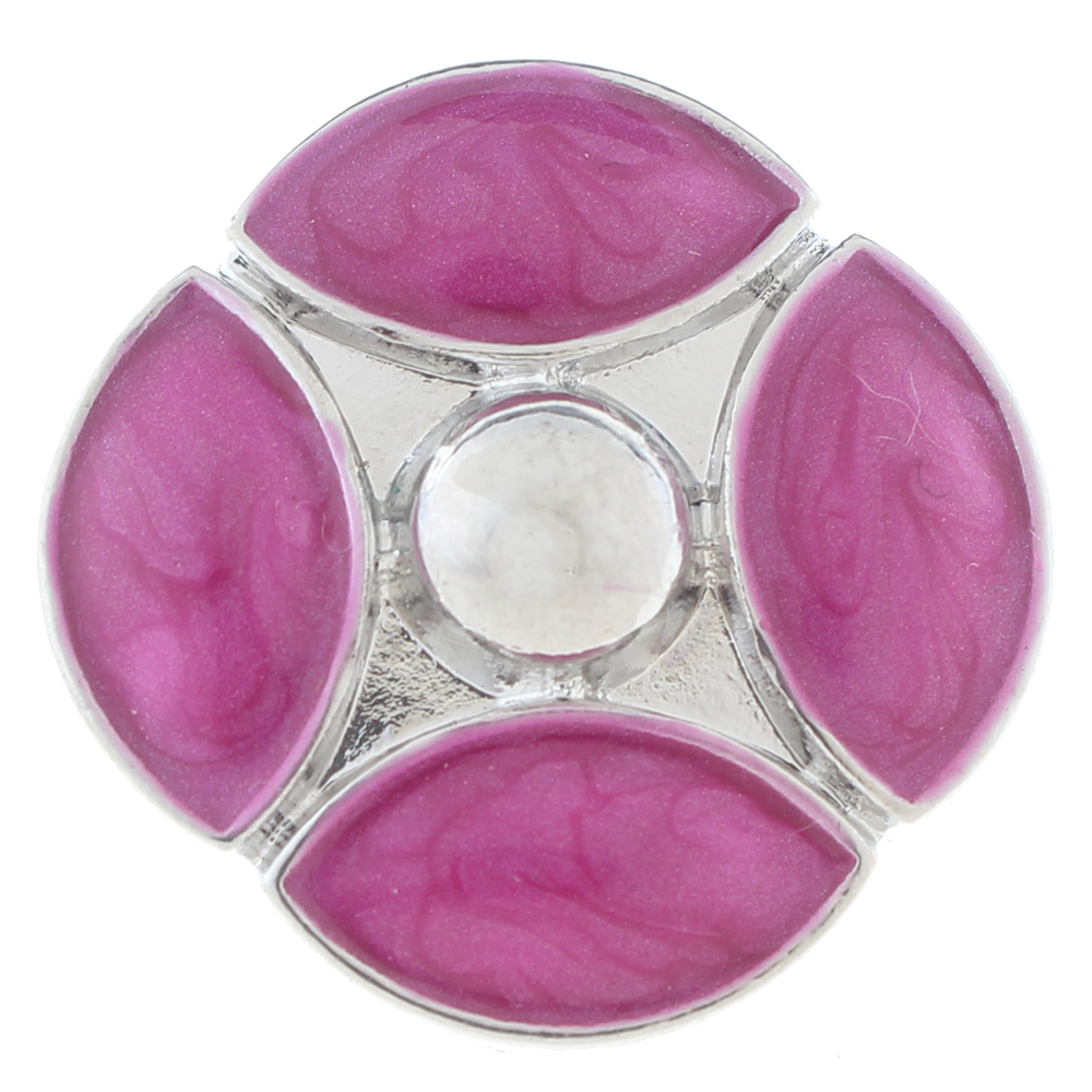 20mm snap Button plated sliver with rhinestone