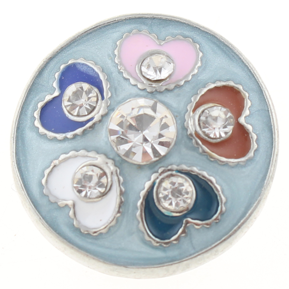 20mm snap Button plated sliver with rhinestone