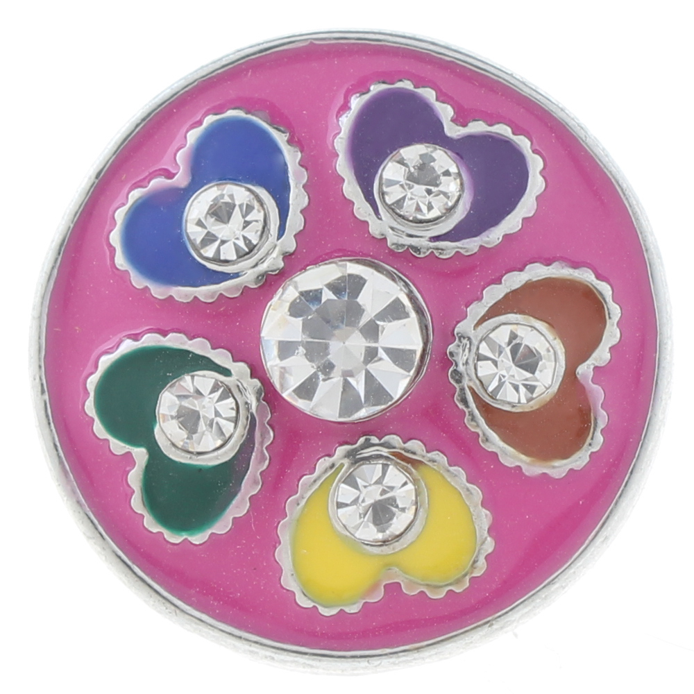 20mm snap Button plated sliver with rhinestone