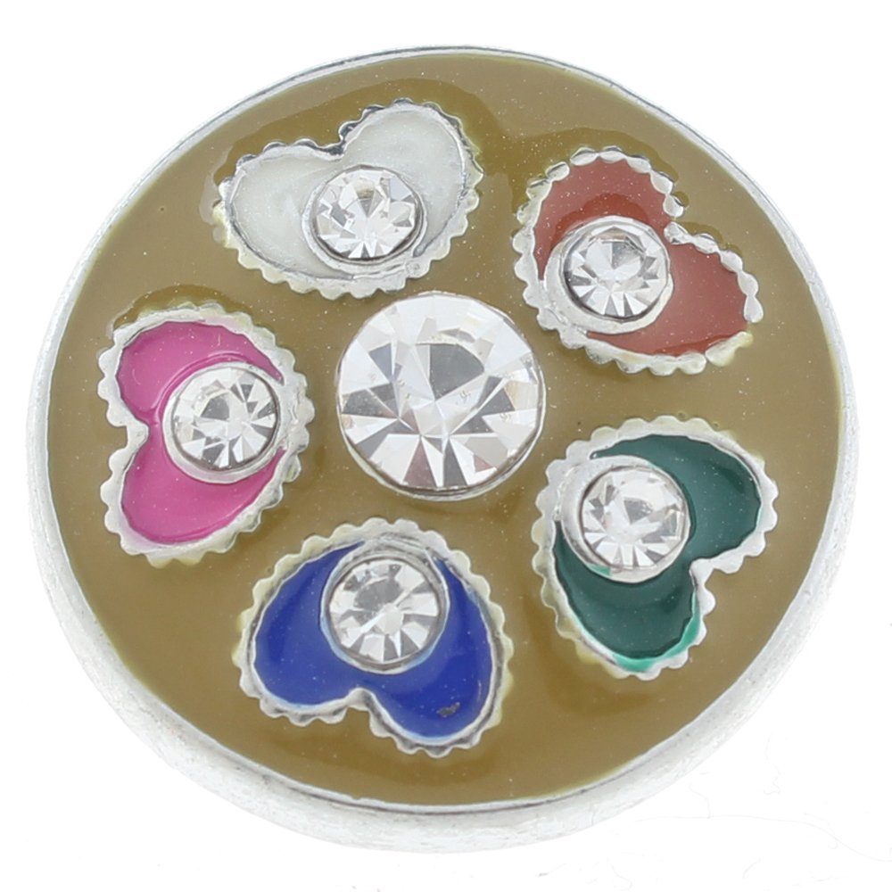 20mm snap Button plated sliver with rhinestone