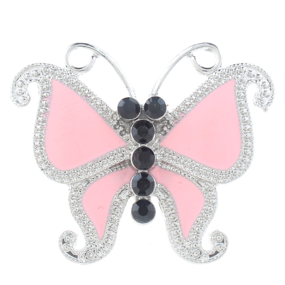 20mm snap Button plated sliver with rhinestone