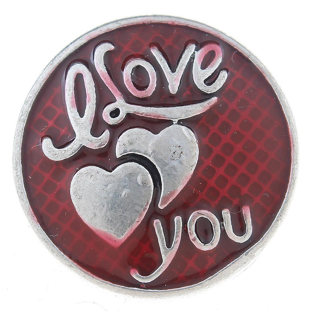 20mm Snap Button plated sliver with rhinestone