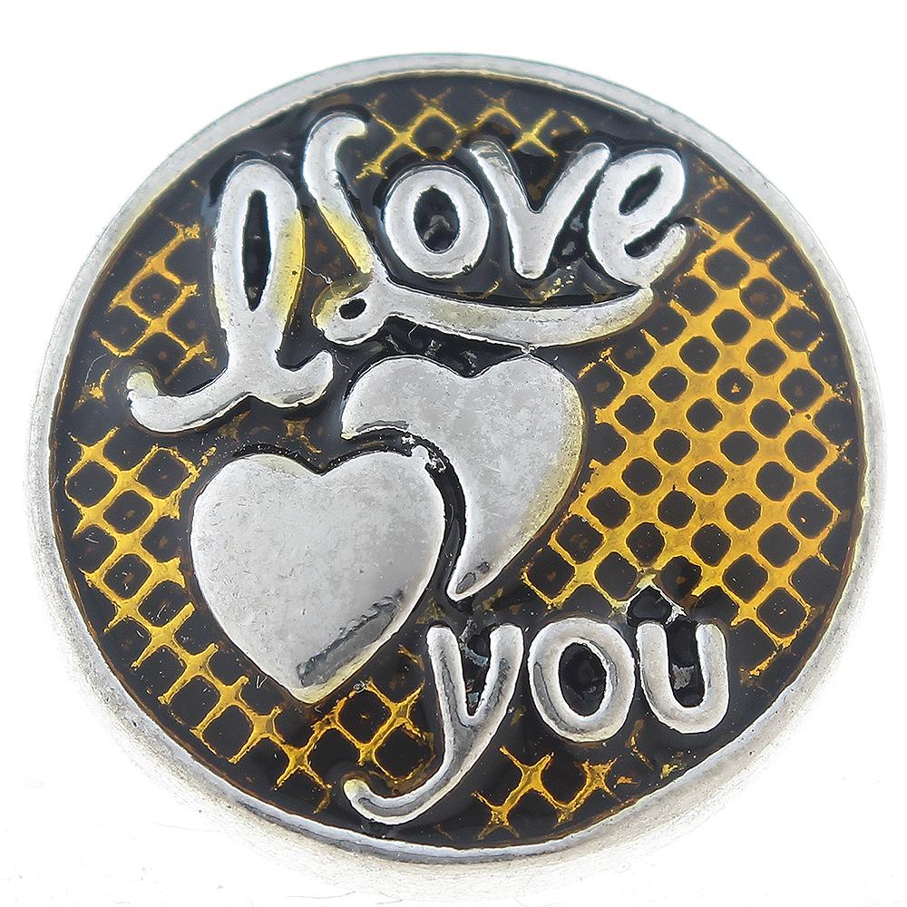 20mm Snap Button plated sliver with rhinestone