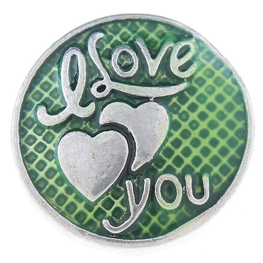 20mm Snap Button plated sliver with rhinestone