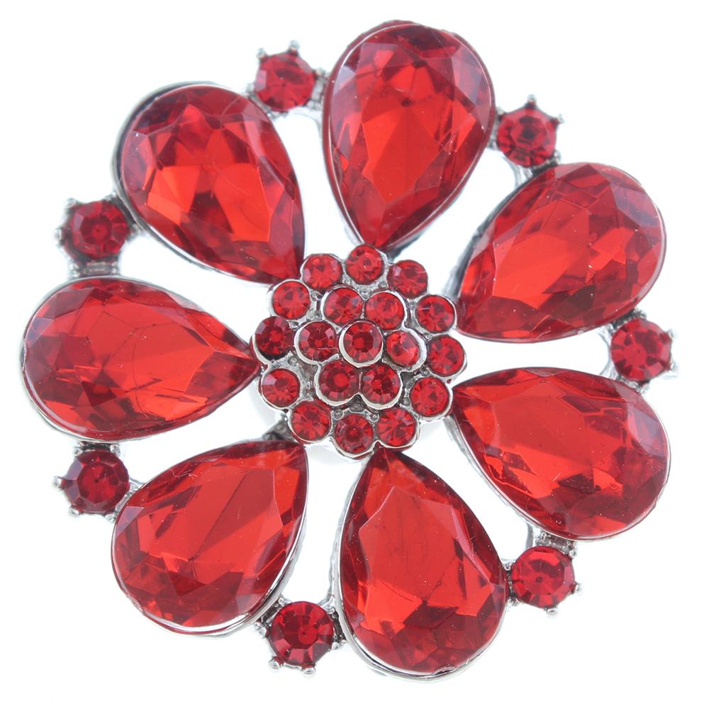 20mm Snap Button plated sliver with rhinestone