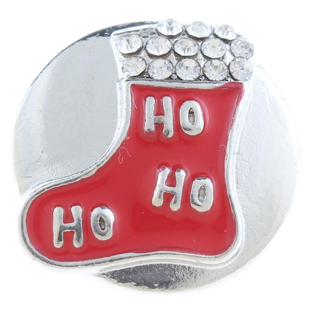 20mm Snap Button plated sliver with rhinestone