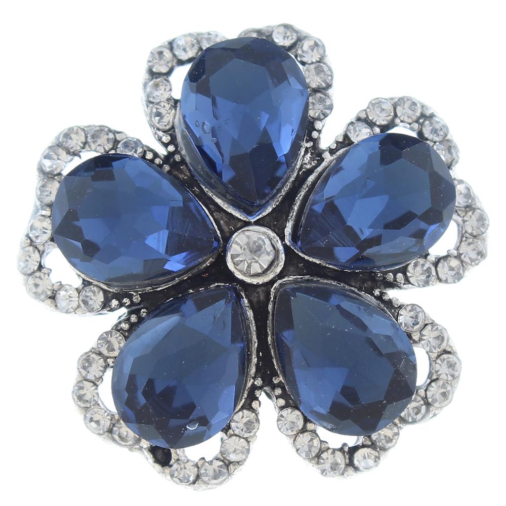 20mm Snap Button plated sliver with rhinestone