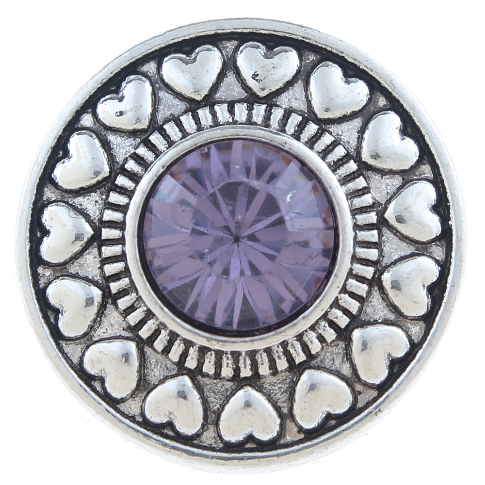 20mm snap Button plated sliver with rhinestone