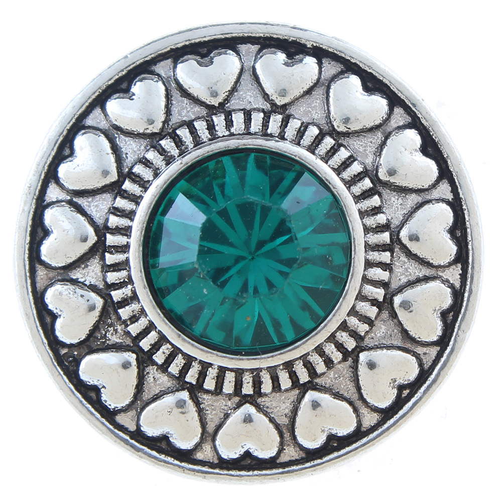 20mm snap Button plated sliver with rhinestone