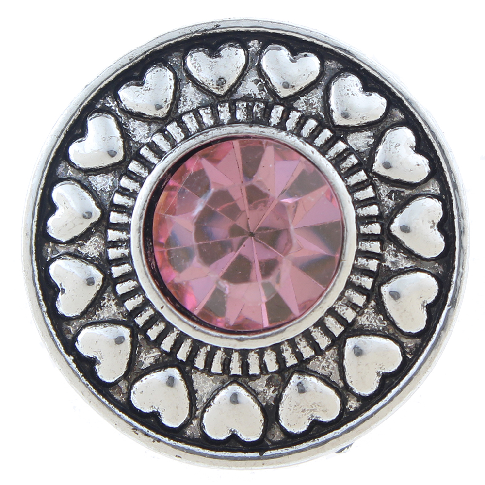 20mm snap Button plated sliver with rhinestone