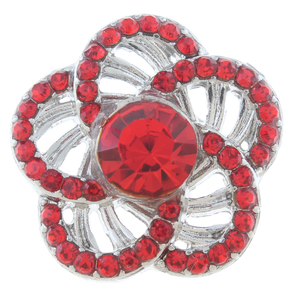 20mm snap Button plated sliver with rhinestone