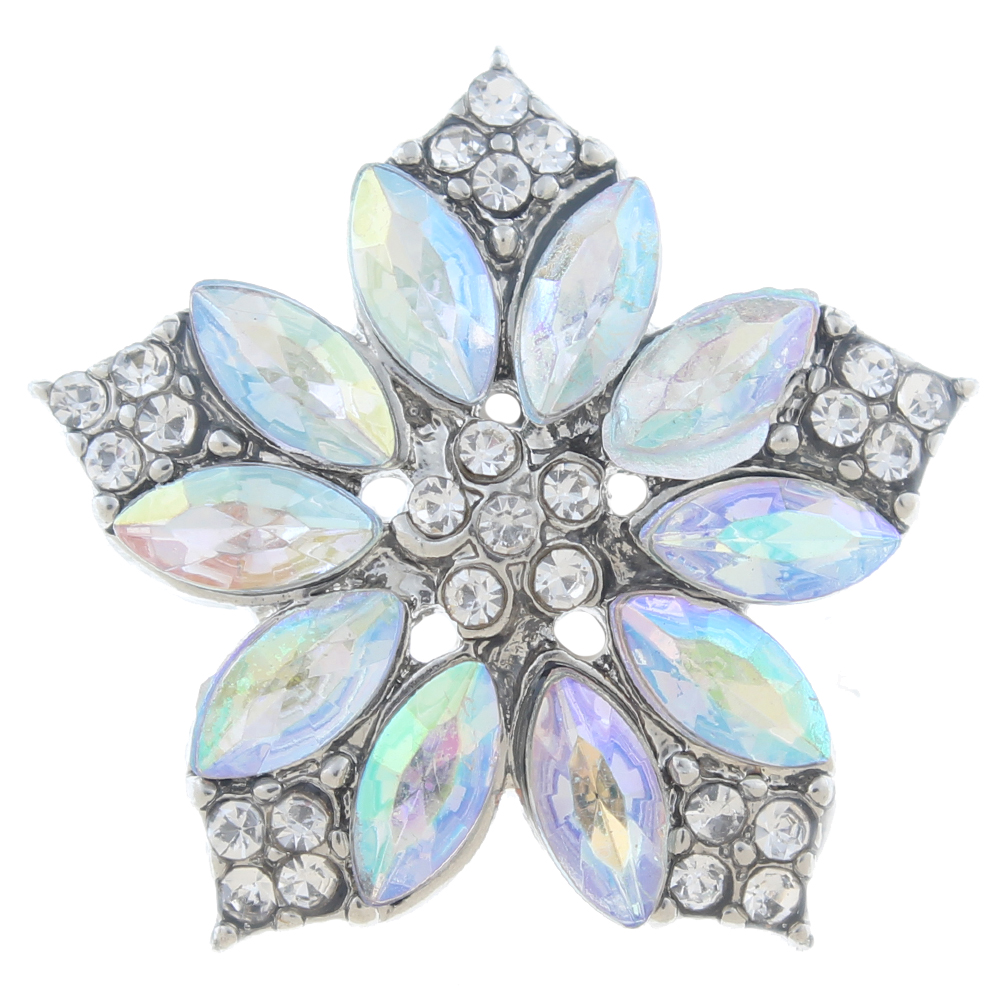 20mm snap Button plated sliver with rhinestone