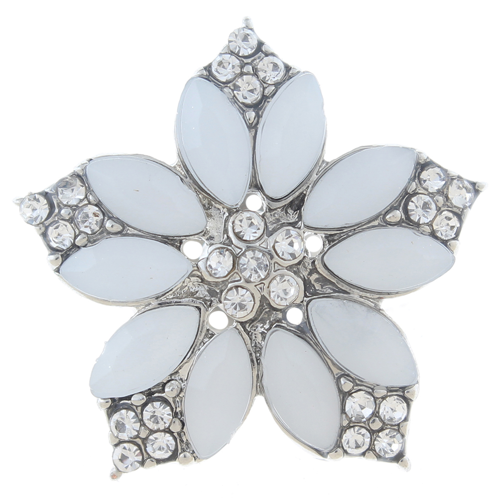 20mm snap Button plated sliver with rhinestone