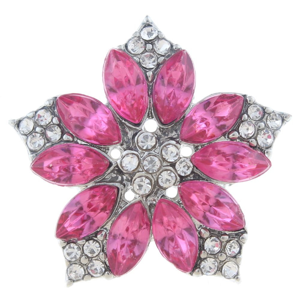 20mm snap Button plated sliver with rhinestone