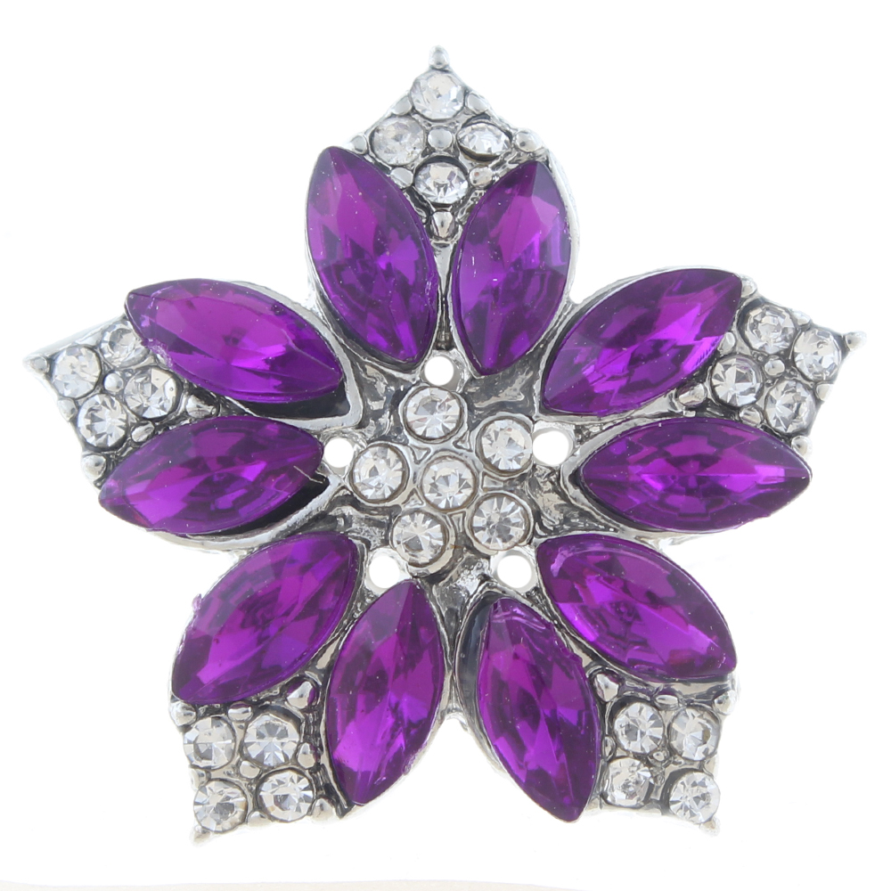 20mm snap Button plated sliver with rhinestone