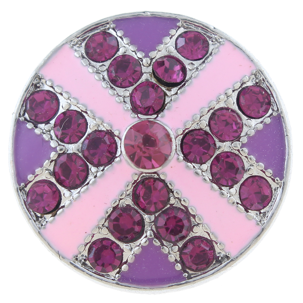 20mm snap Button plated sliver with rhinestone