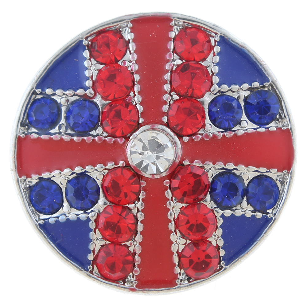 20mm snap Button plated sliver with rhinestone