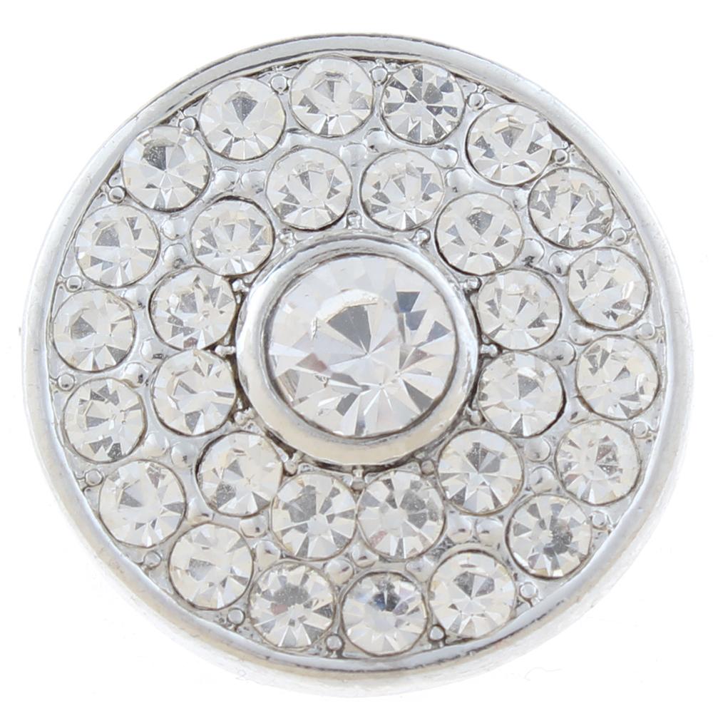 20mm snap Button plated sliver with rhinestone