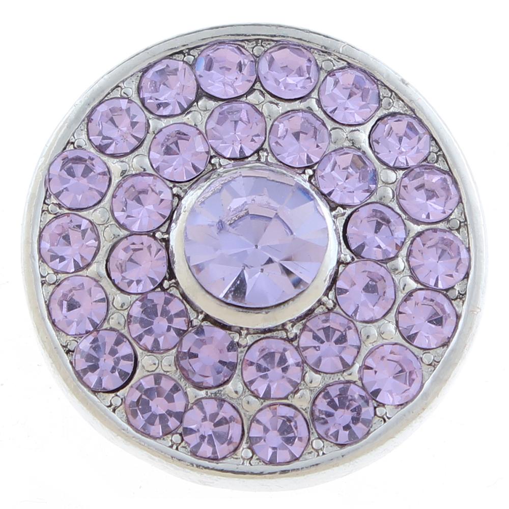 20mm snap Button plated sliver with rhinestone