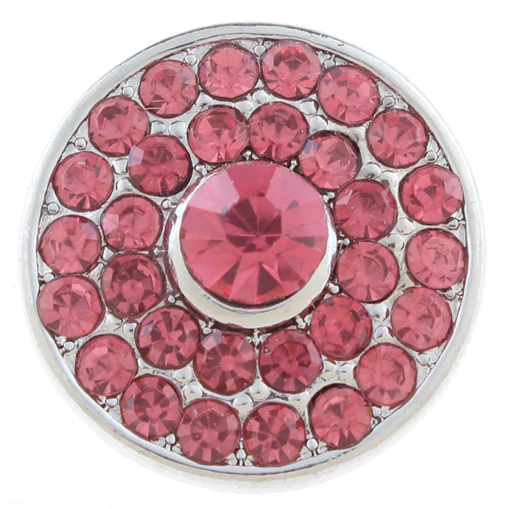 20mm snap Button plated sliver with rhinestone