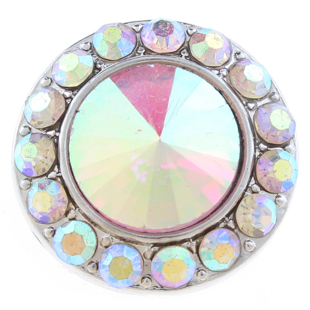 20mm snap Button plated sliver with rhinestone