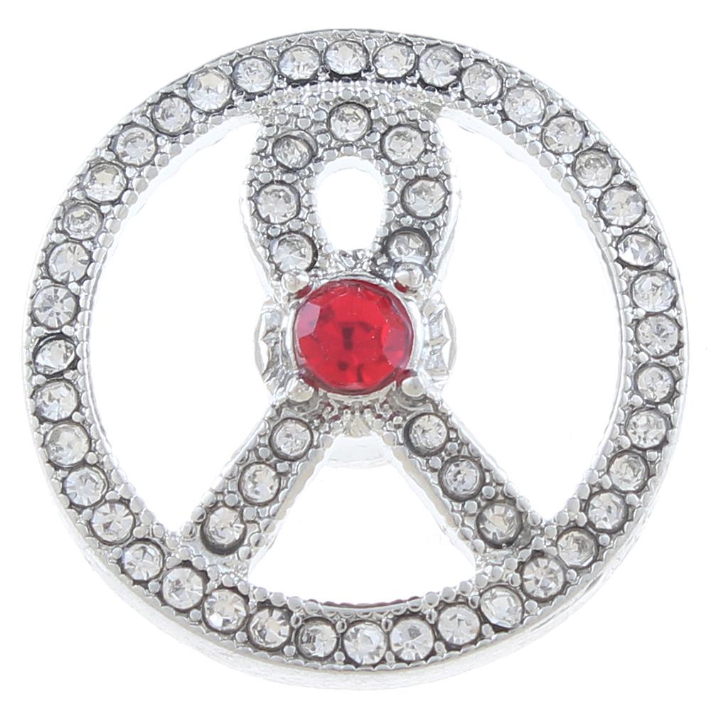 20mm snap Button plated sliver with rhinestone