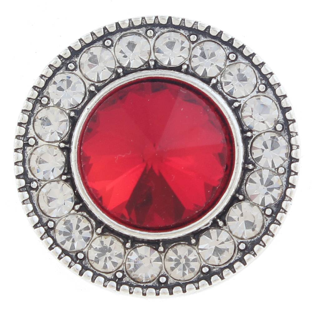 20mm snap Button plated sliver with rhinestone