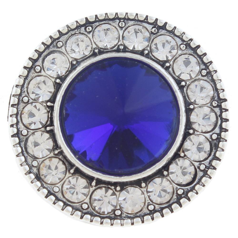 20mm snap Button plated sliver with rhinestone