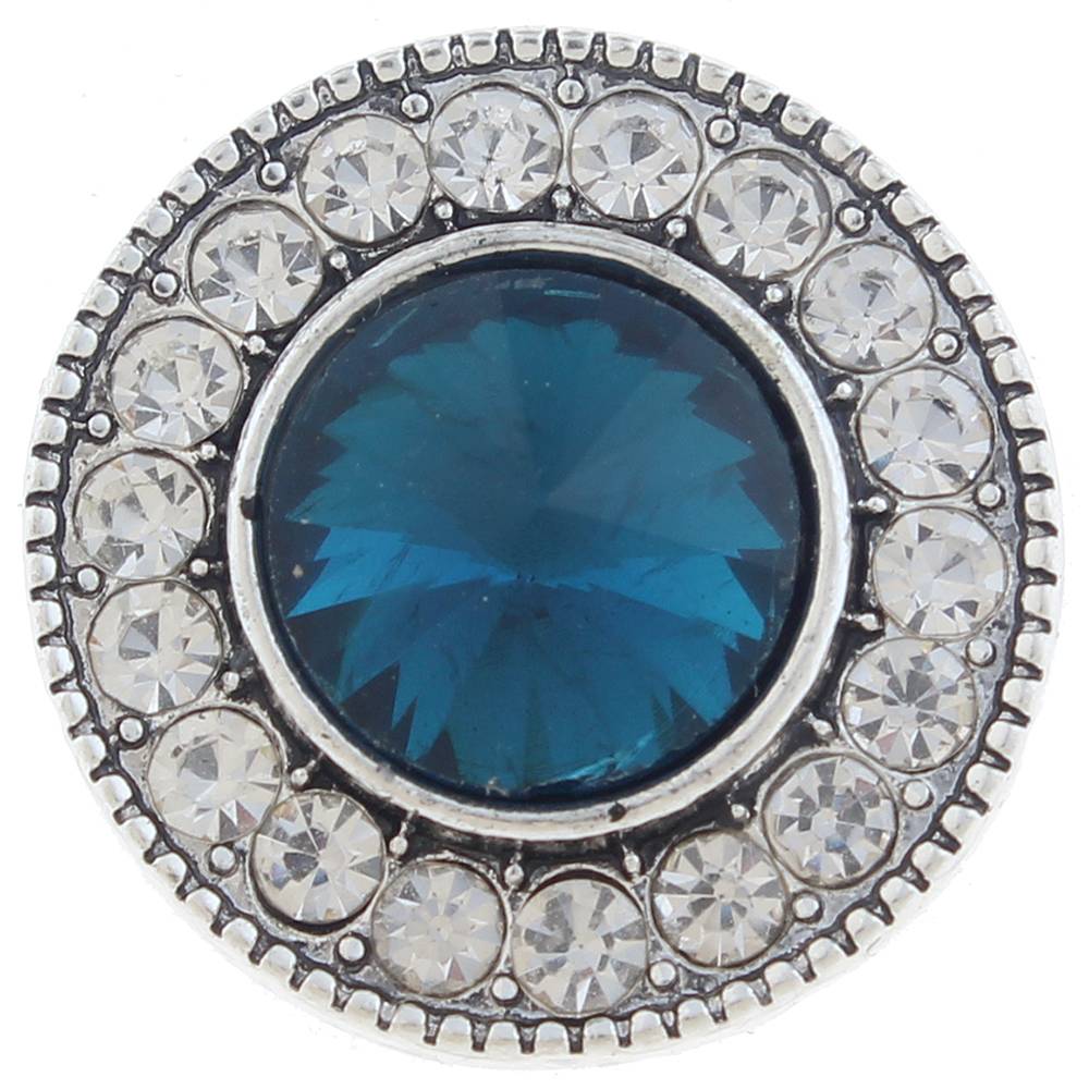 20mm snap Button plated sliver with rhinestone